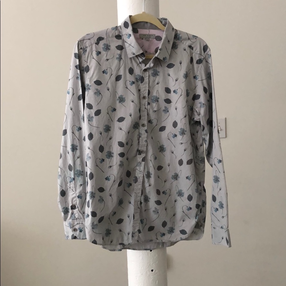 Ted Baker Floral Print Button Down